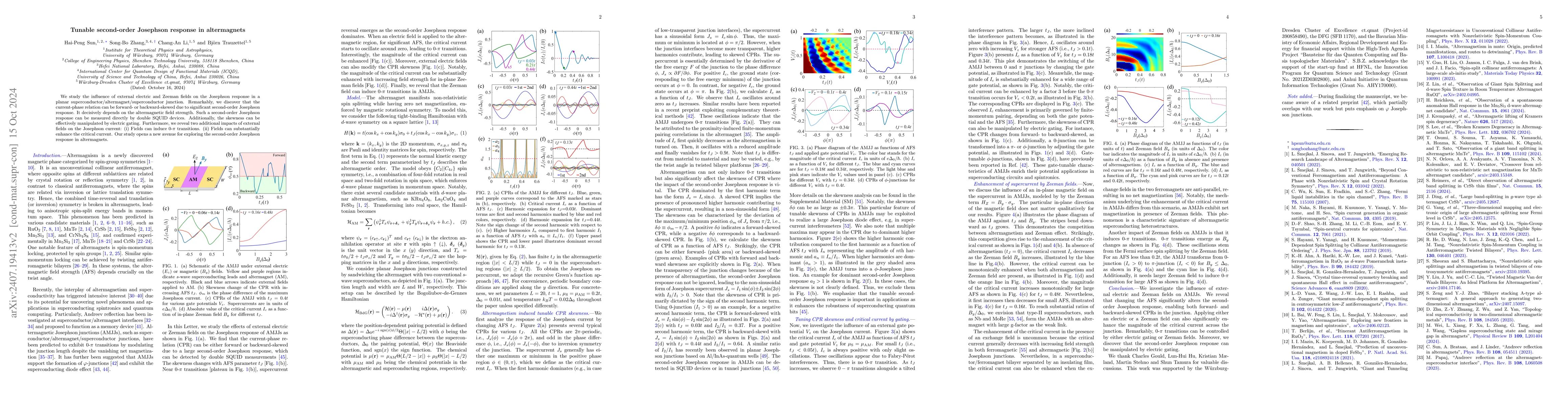 Thumbnail for Tunable second-order Josephson response in altermagnets