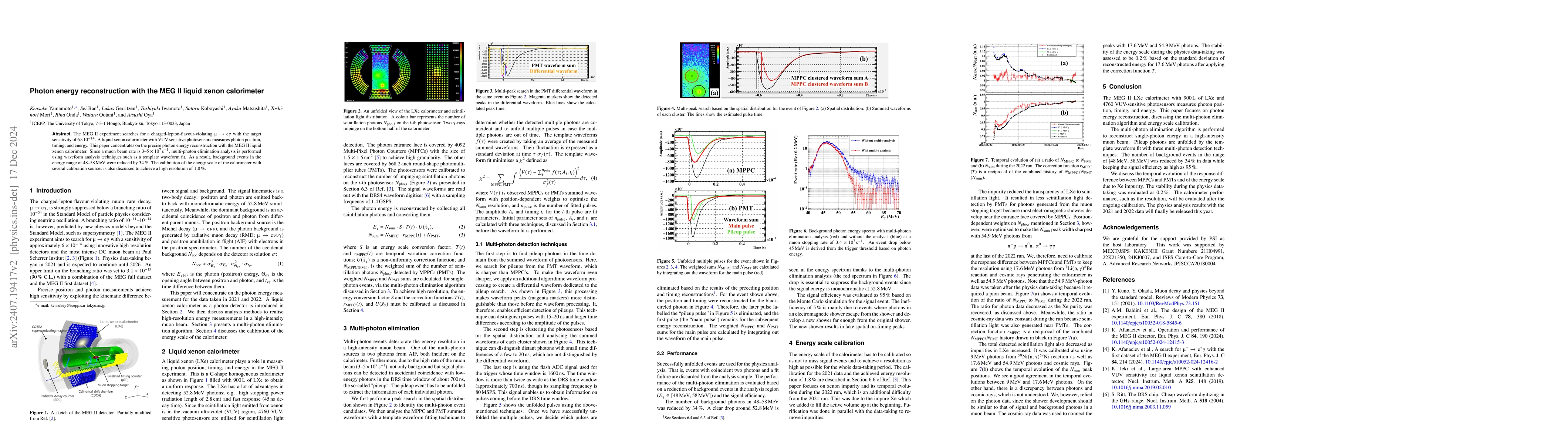 Thumbnail for Photon energy reconstruction with the MEG II liquid xenon calorimeter