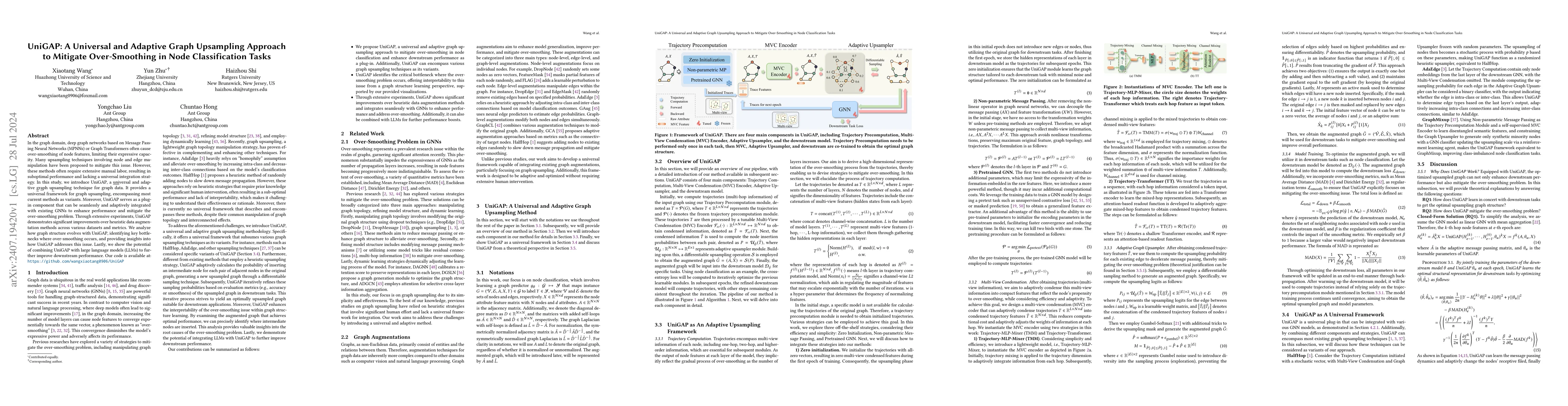 Thumbnail for UniGAP: A Universal and Adaptive Graph Upsampling Approach to Mitigate
  Over-Smoothing in Node Classification Tasks