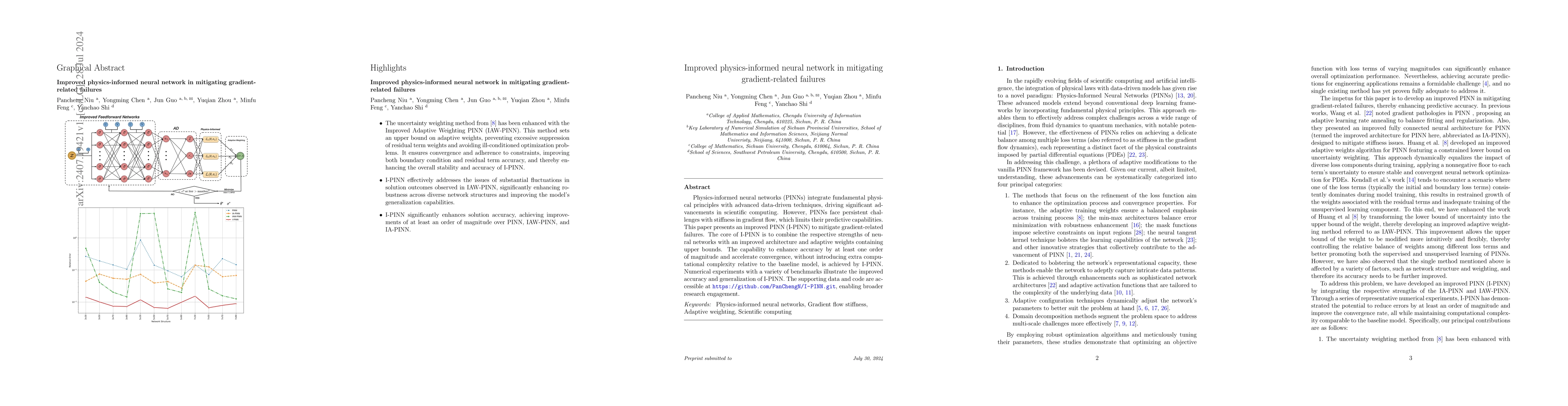 Thumbnail for Improved physics-informed neural network in mitigating gradient related
  failures