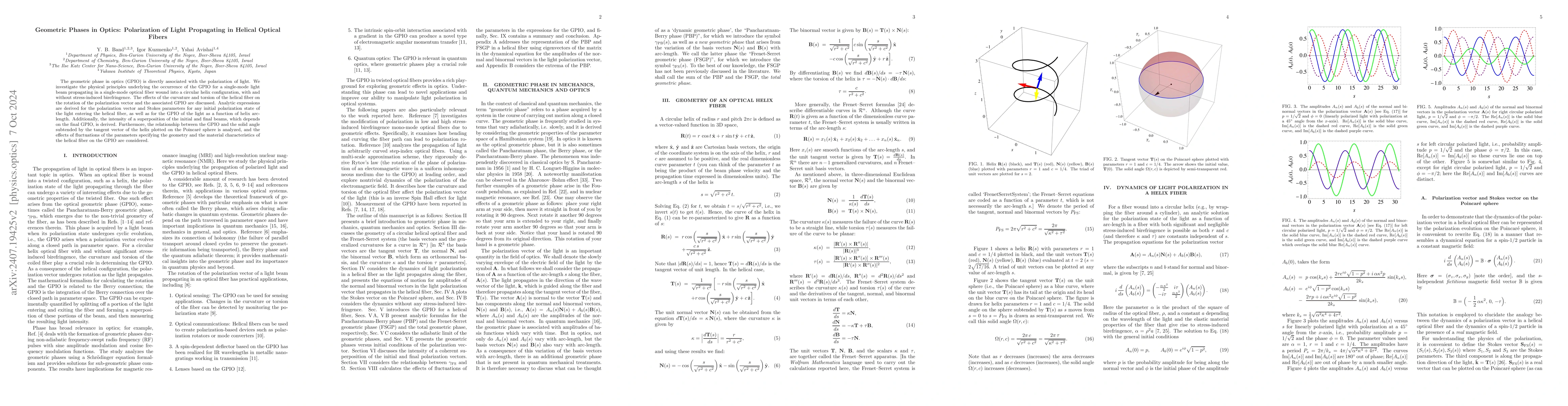 Thumbnail for Geometric Phases in Optics: Polarization of Light Propagating in Helical
  Optical Fibers