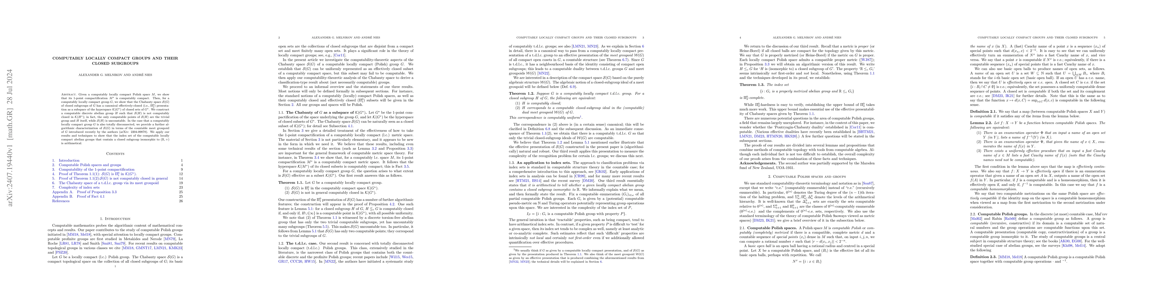 Thumbnail for Computably locally compact groups and their closed subgroups