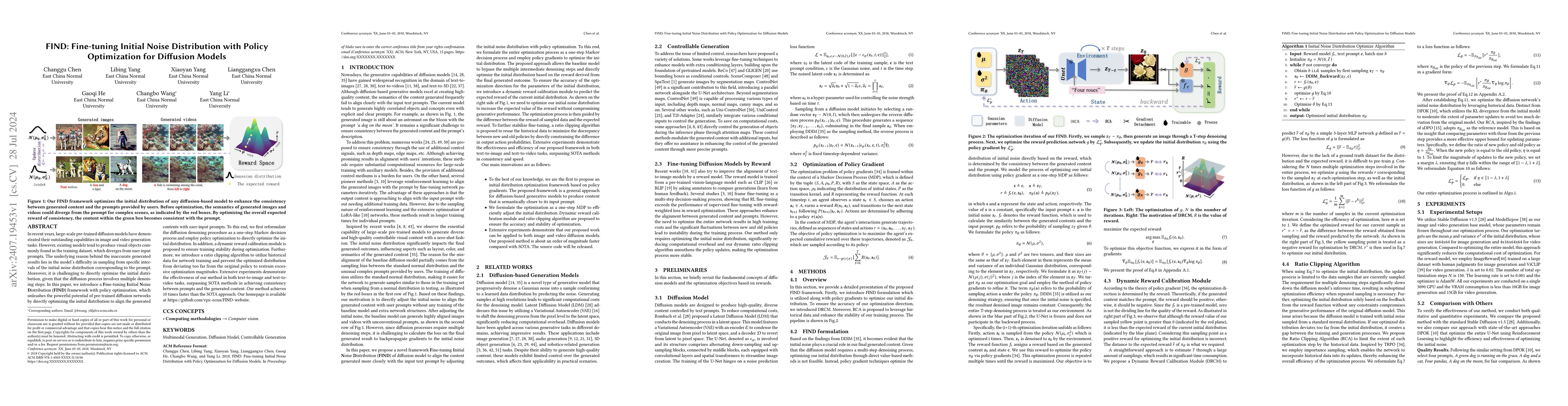 Thumbnail for FIND: Fine-tuning Initial Noise Distribution with Policy Optimization
  for Diffusion Models