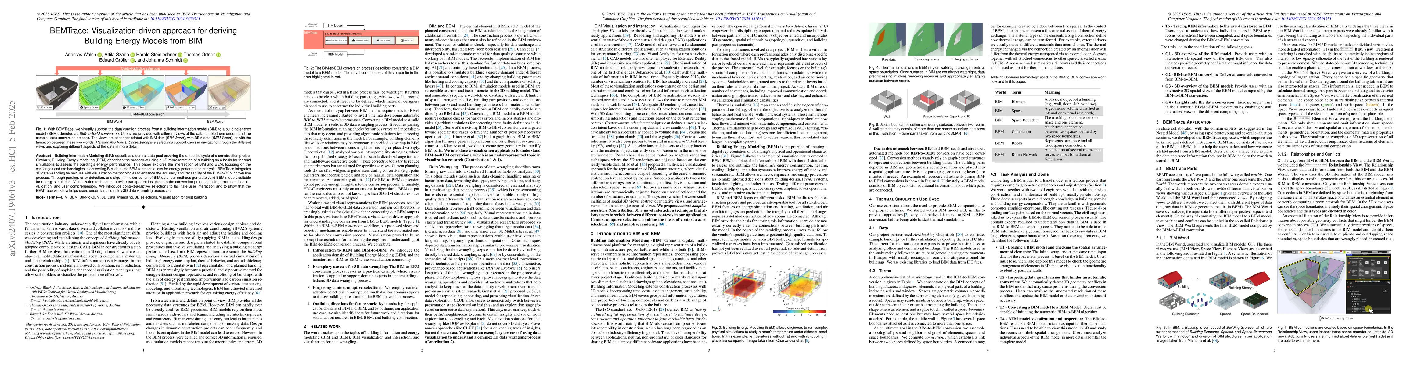 Thumbnail for BEMTrace: Visualization-driven approach for deriving Building Energy
  Models from BIM