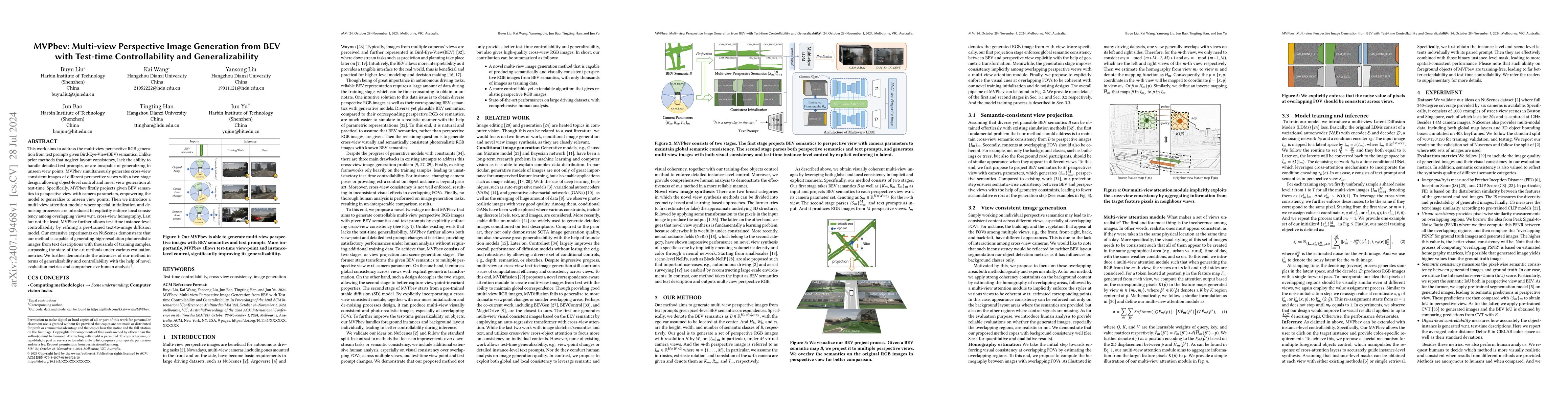 Thumbnail for MVPbev: Multi-view Perspective Image Generation from BEV with Test-time
  Controllability and Generalizability