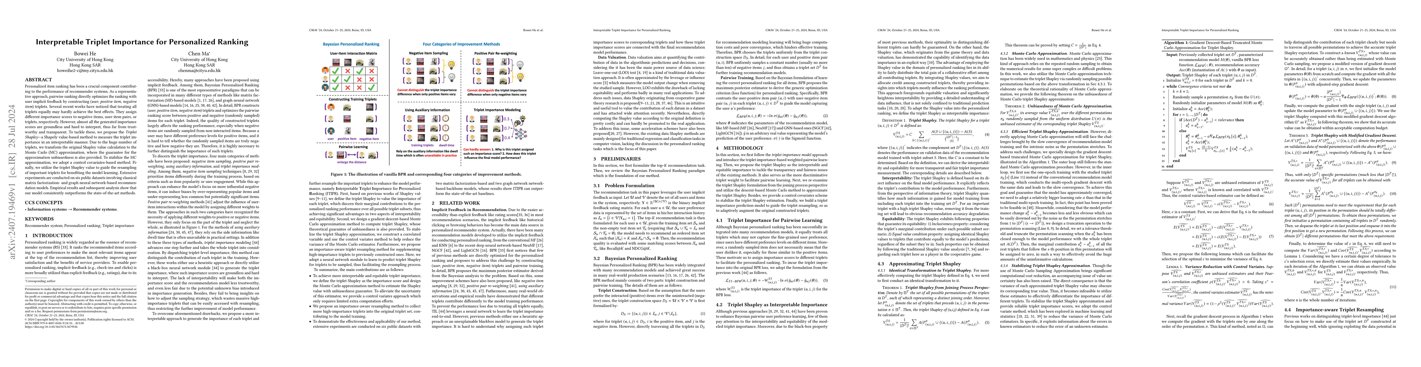 Thumbnail for Interpretable Triplet Importance for Personalized Ranking