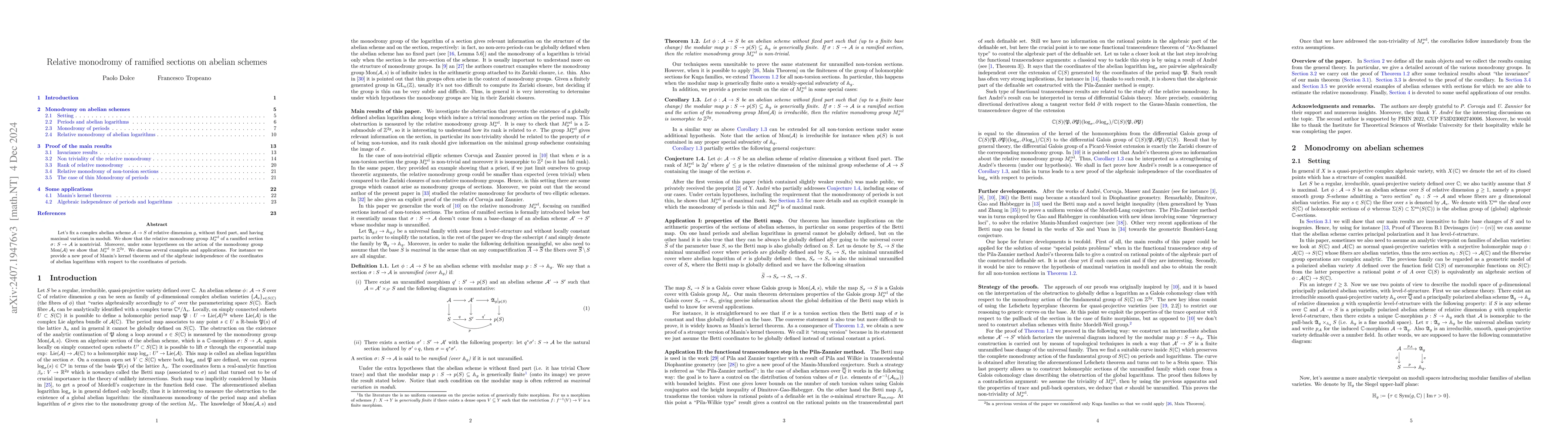 Thumbnail for Relative monodromy of ramified sections on abelian schemes