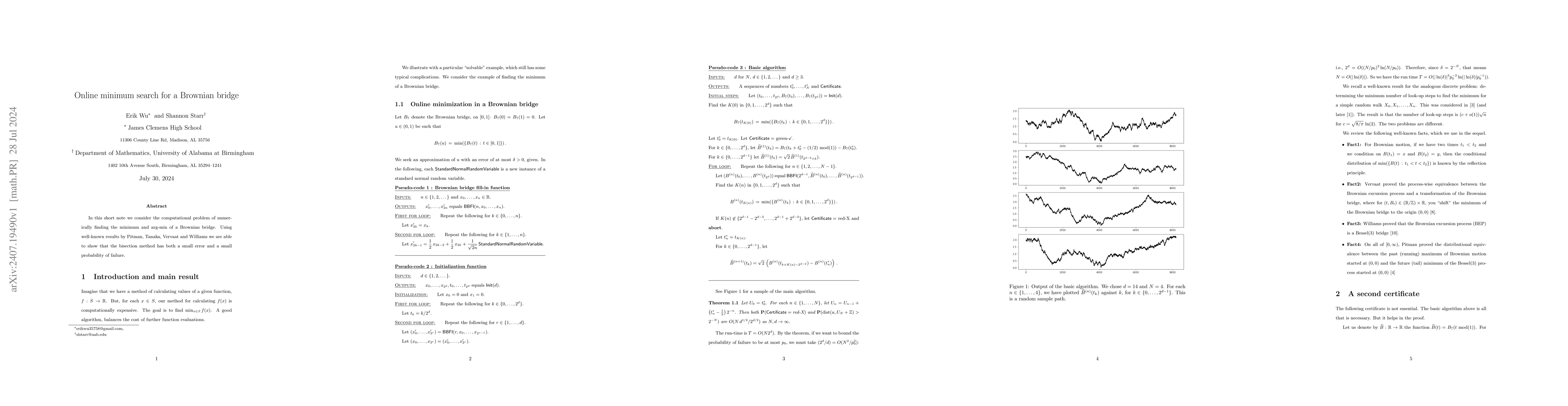 Thumbnail for Online minimum search for a Brownian bridge