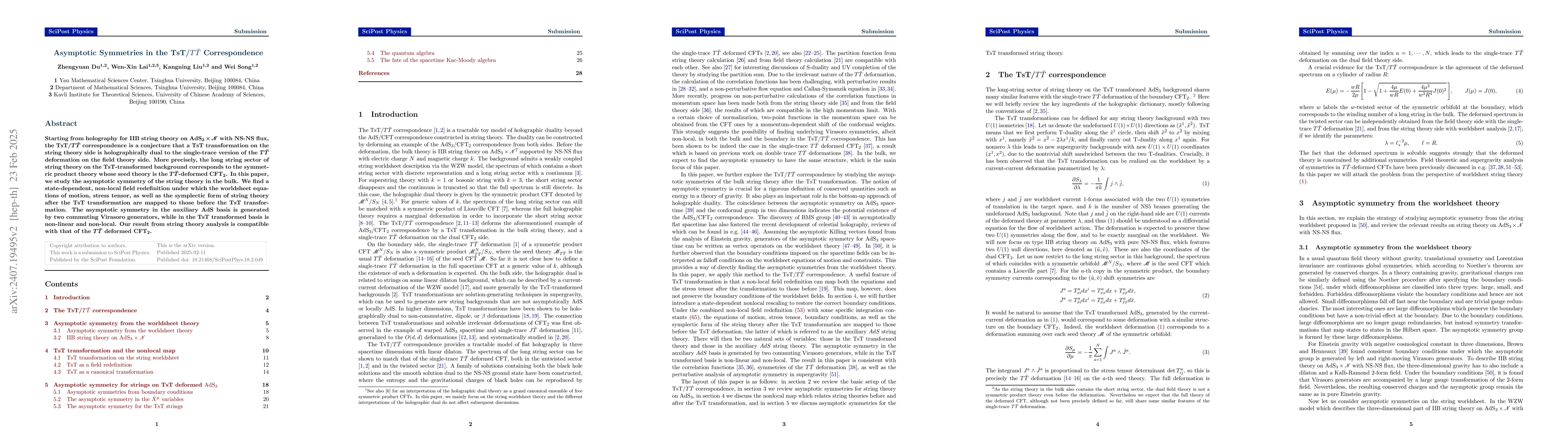 Thumbnail for Asymptotic Symmetries in the TsT/$T\bar{T}$ Correspondence