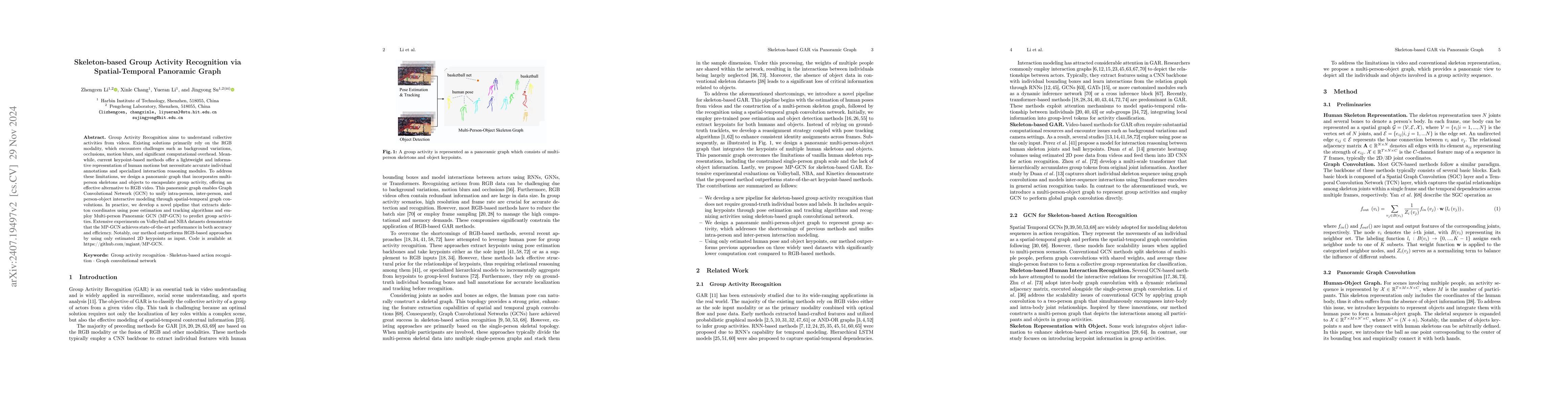 Thumbnail for Skeleton-based Group Activity Recognition via Spatial-Temporal Panoramic
  Graph