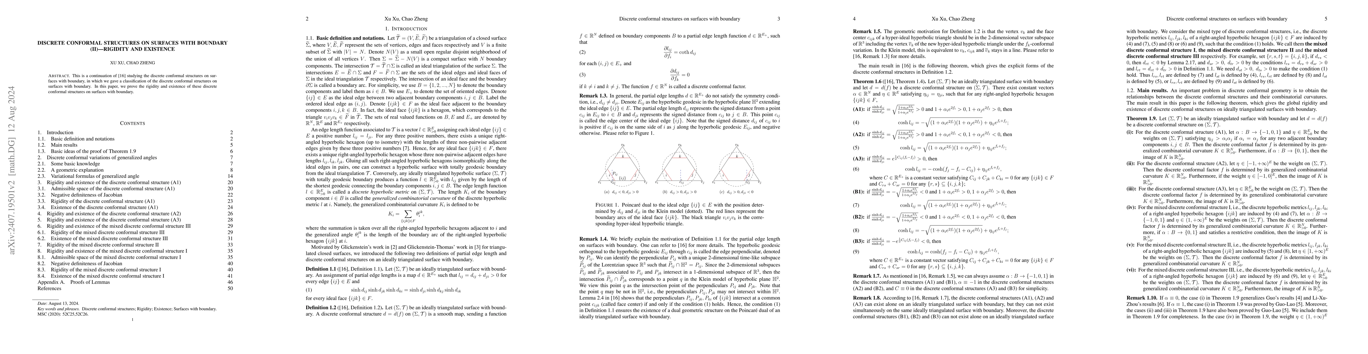 Thumbnail for Discrete conformal structures on surfaces with boundary (II) -- Rigidity
  and Existence