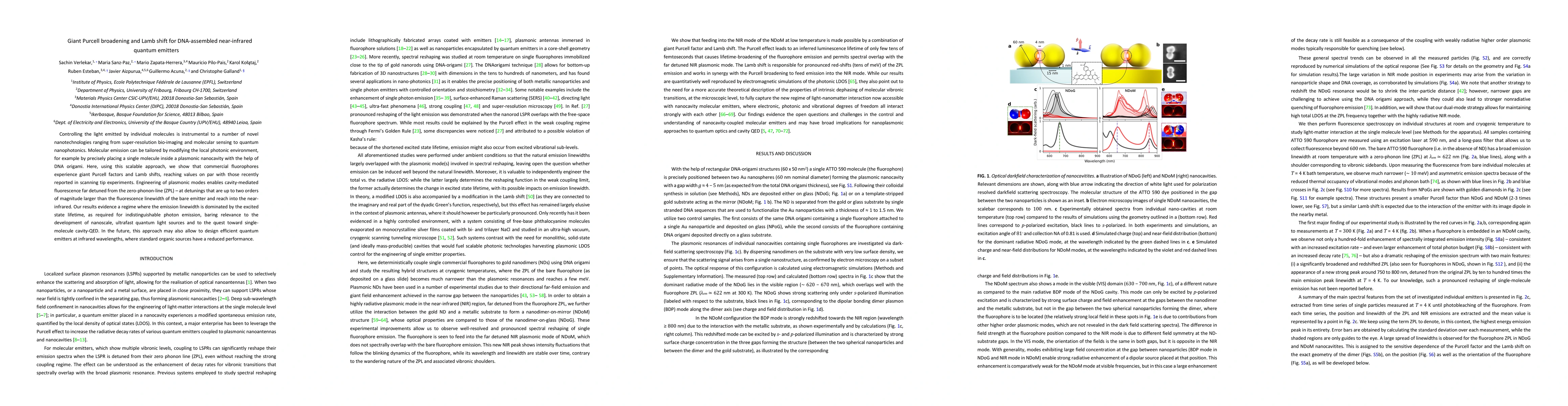Thumbnail for Giant Purcell broadening and Lamb shift for DNA-assembled near-infrared
  quantum emitters