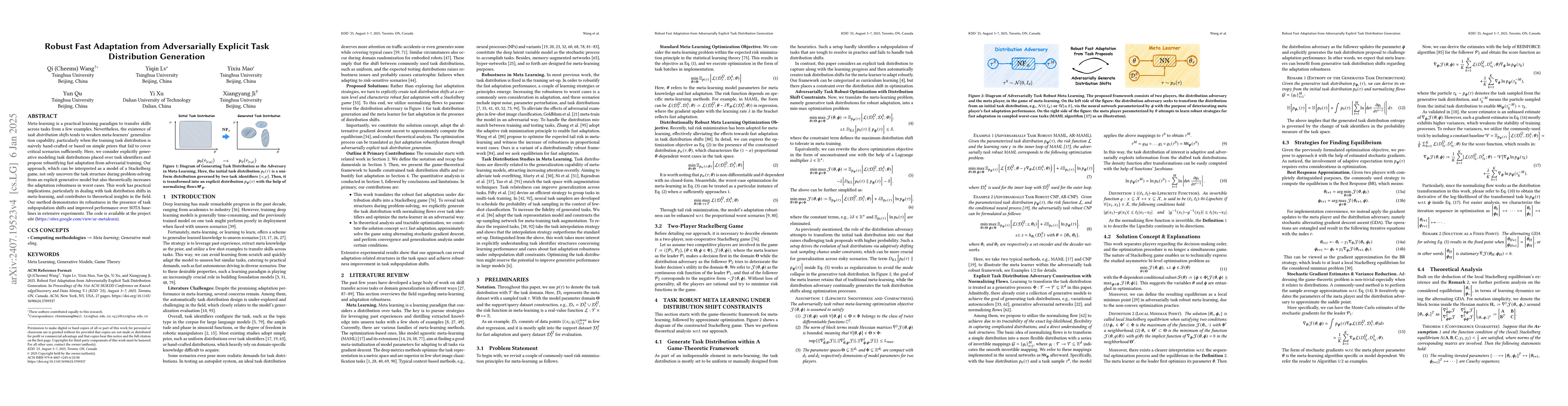 Thumbnail for Robust Fast Adaptation from Adversarially Explicit Task Distribution
  Generation