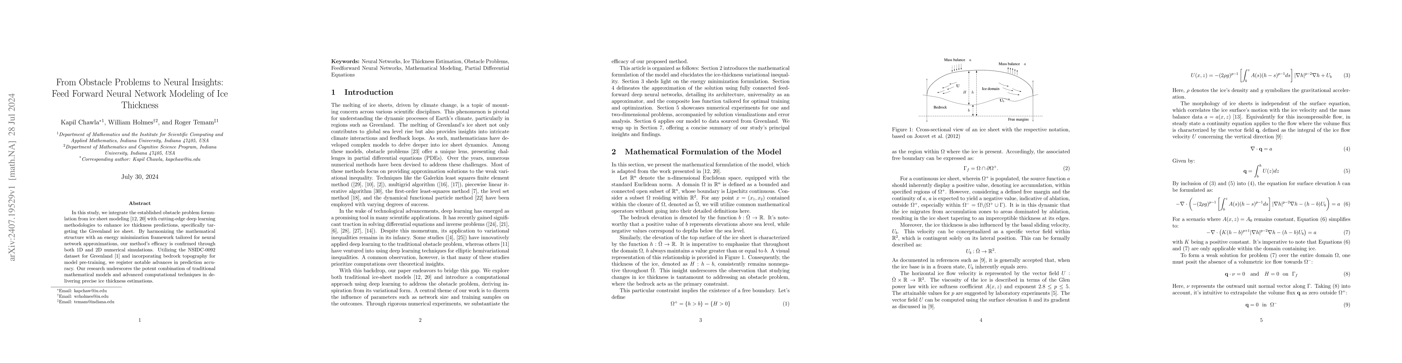 Thumbnail for From Obstacle Problems to Neural Insights: Feed Forward Neural Network
  Modeling of Ice Thickness