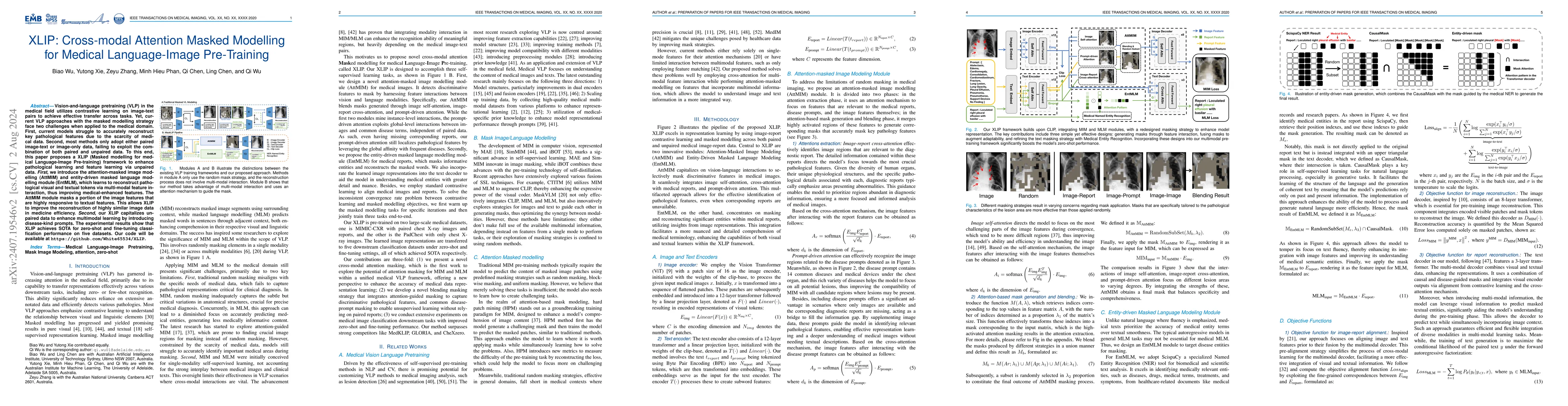 Thumbnail for XLIP: Cross-modal Attention Masked Modelling for Medical Language-Image
  Pre-Training