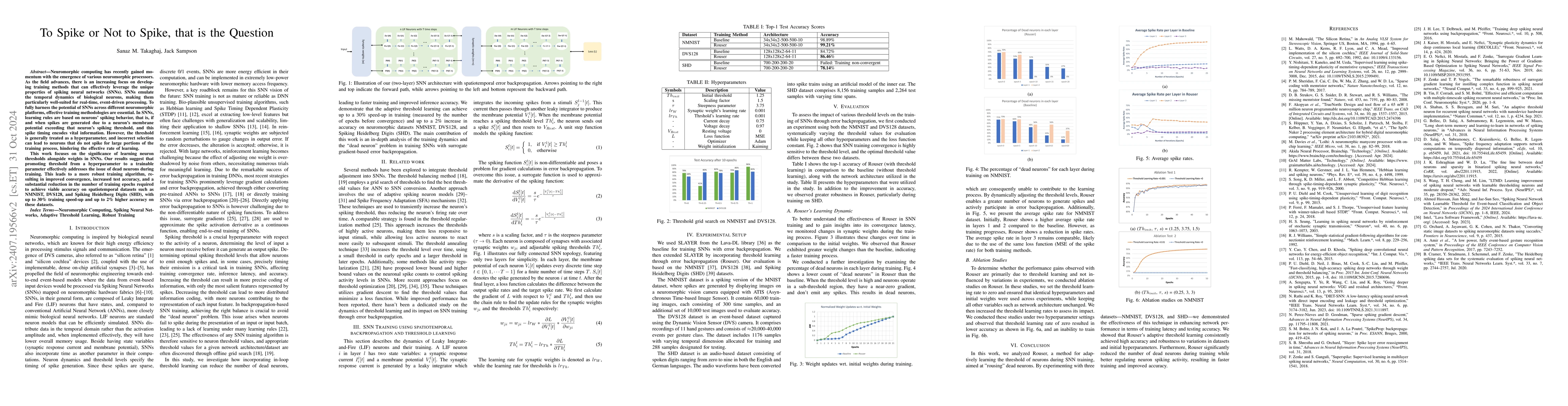 Thumbnail for Rouser: Robust SNN training using adaptive threshold learning