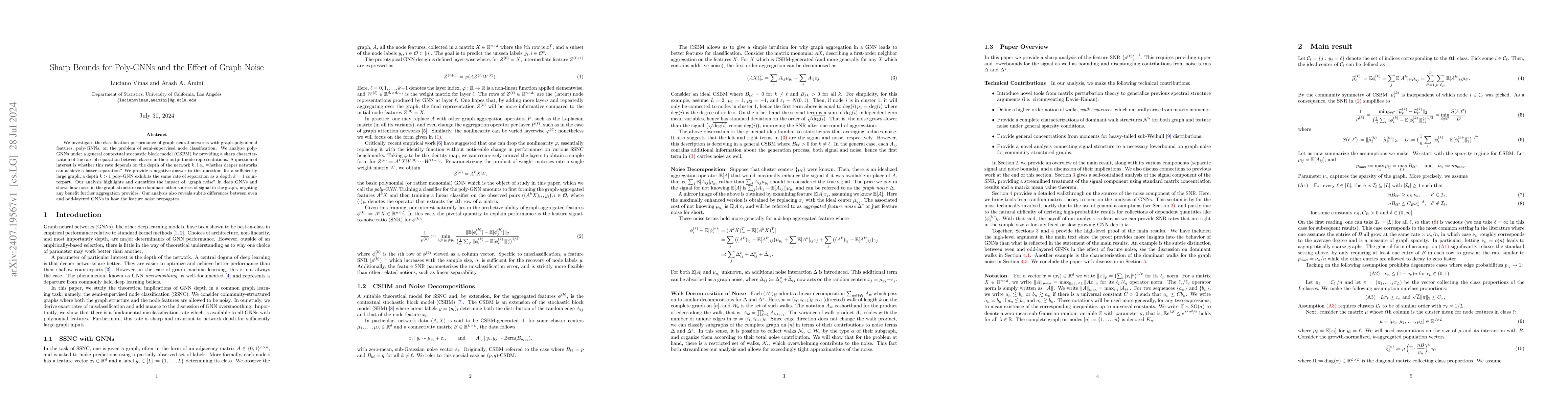 Thumbnail for Sharp Bounds for Poly-GNNs and the Effect of Graph Noise