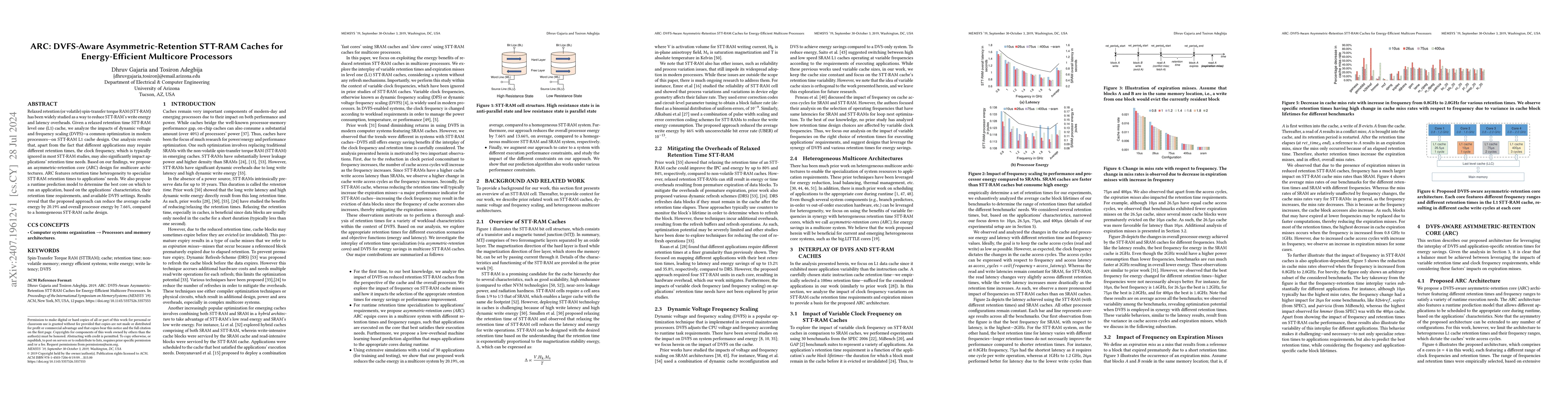 Thumbnail for ARC: DVFS-Aware Asymmetric-Retention STT-RAM Caches for Energy-Efficient
  Multicore Processors