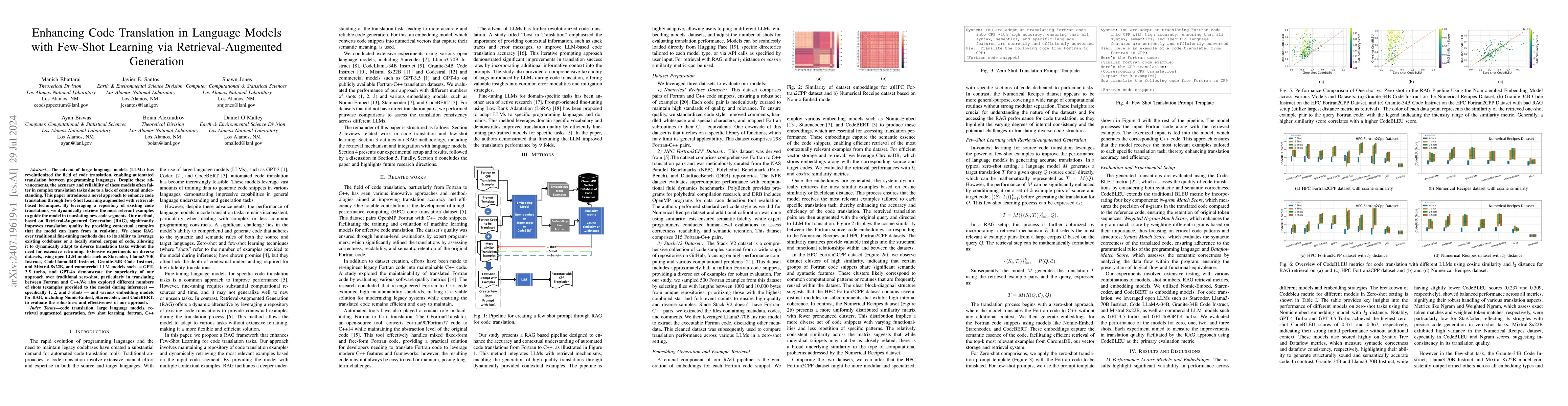 Thumbnail for Enhancing Code Translation in Language Models with Few-Shot Learning via
  Retrieval-Augmented Generation