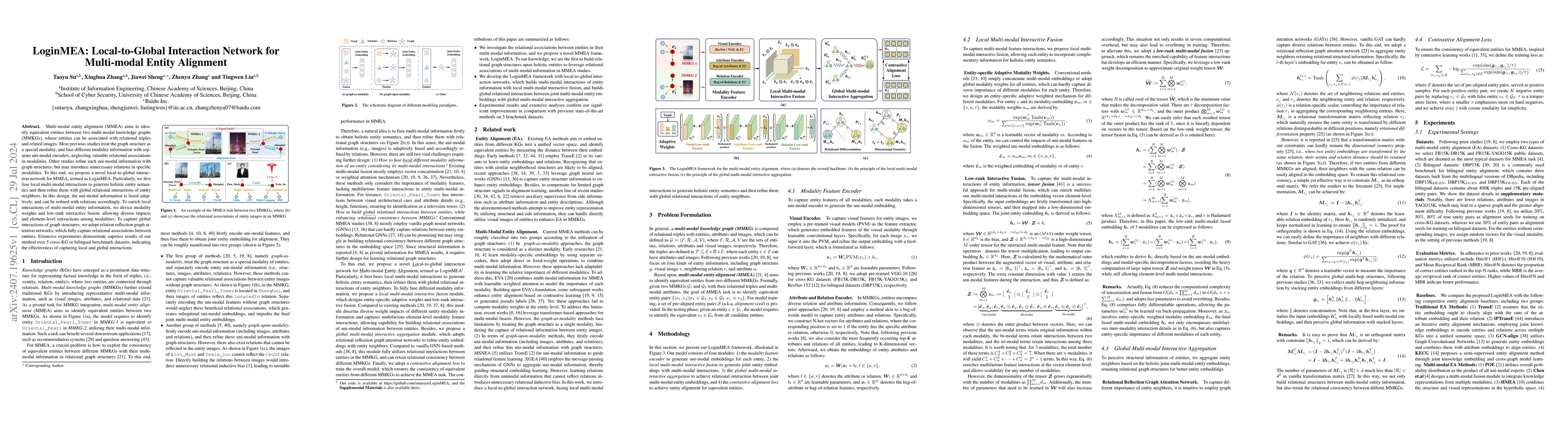 Thumbnail for LoginMEA: Local-to-Global Interaction Network for Multi-modal Entity
  Alignment