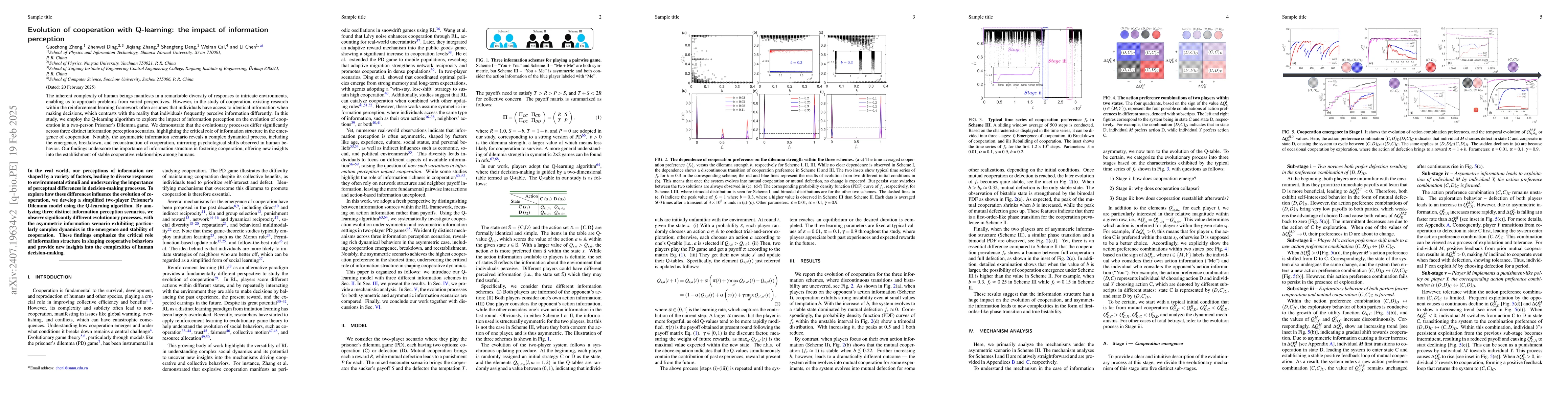 Thumbnail for The evolution of cooperation with Q-learning: the impact of information
  perception