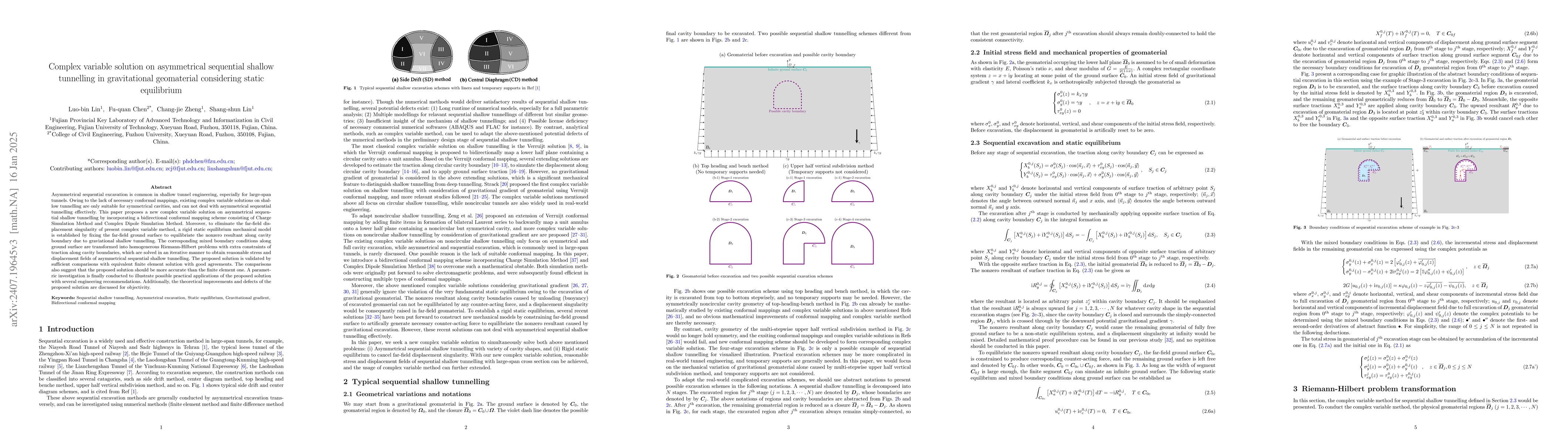 Thumbnail for Non-iterative complex variable solution on sequential shallow tunnelling
  in gravitational geomaterial with reasonable far-field displacement