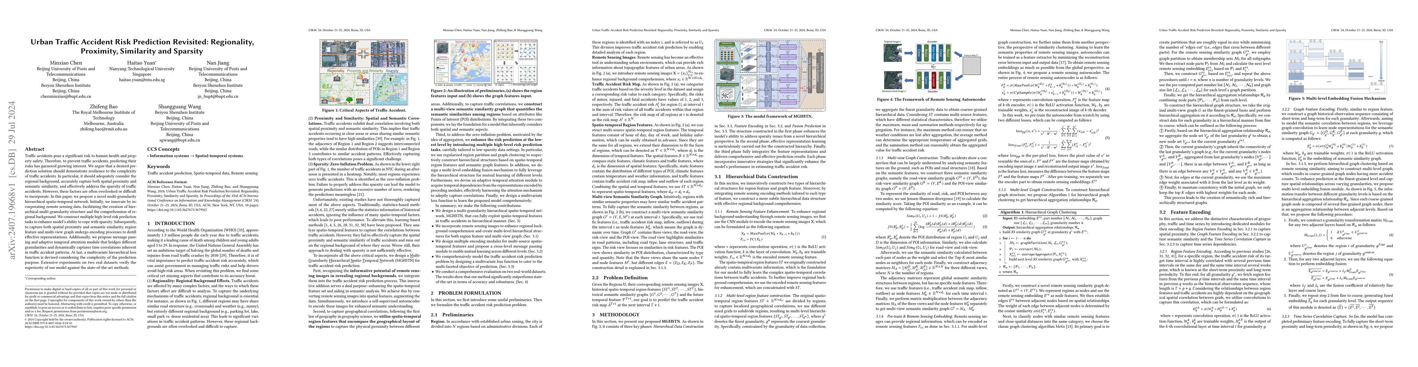 Thumbnail for Urban Traffic Accident Risk Prediction Revisited: Regionality,
  Proximity, Similarity and Sparsity