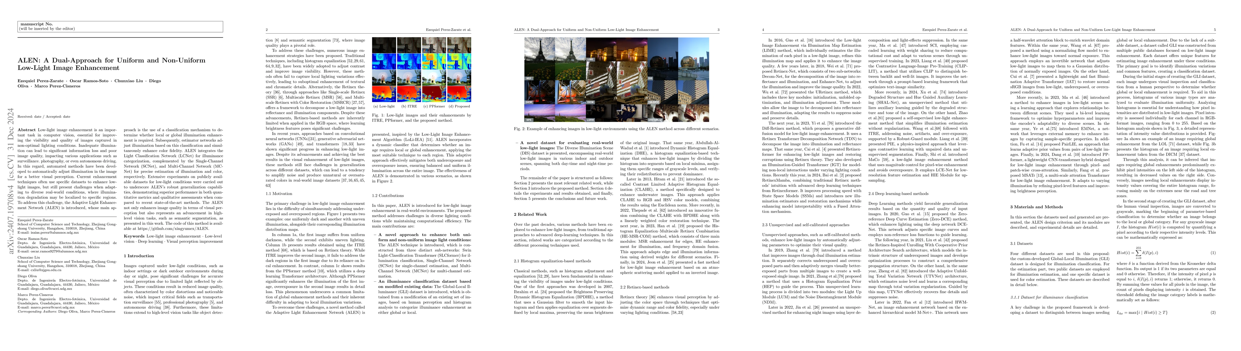 Thumbnail for ALEN: A Dual-Approach for Uniform and Non-Uniform Low-Light Image
  Enhancement