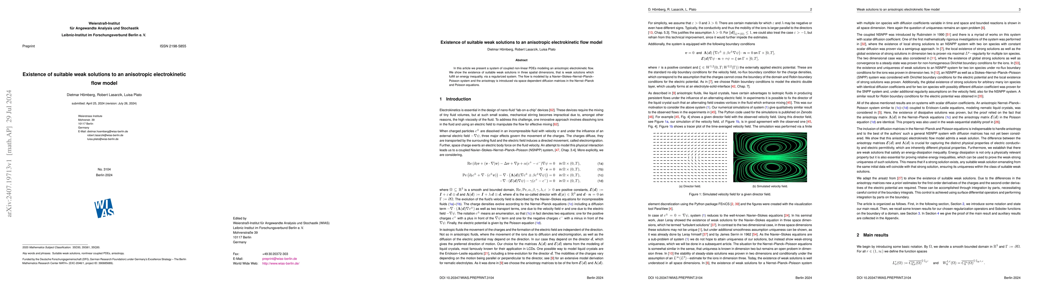 Thumbnail for Existence of suitable weak solutions to an anisotropic electrokinetic
  flow model