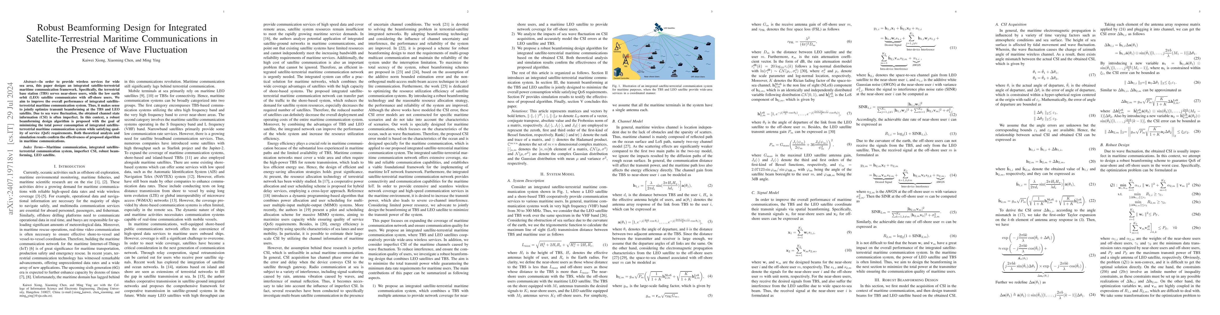 Thumbnail for Robust Beamforming Design for Integrated Satellite-Terrestrial Maritime
  Communications in the Presence of Wave Fluctuation