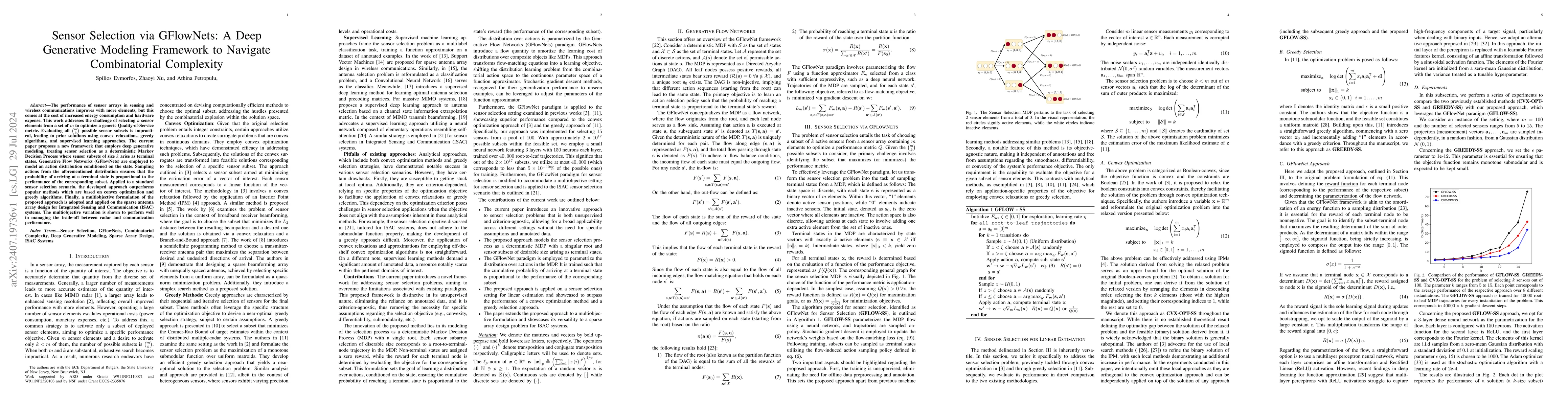 Thumbnail for Sensor Selection via GFlowNets: A Deep Generative Modeling Framework to
  Navigate Combinatorial Complexity