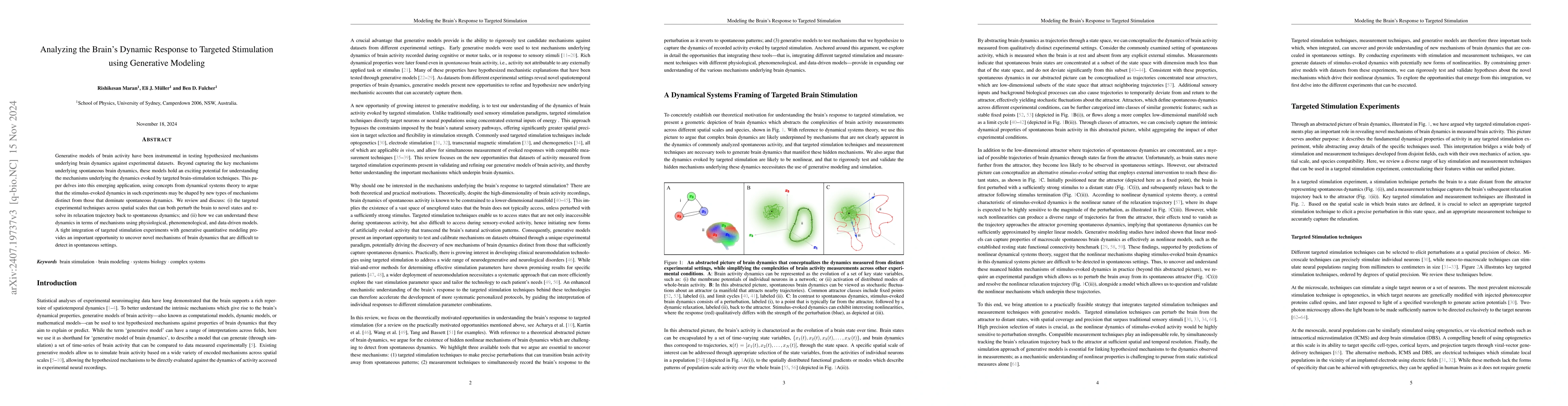 Thumbnail for Analyzing the Brain's Dynamic Response to Targeted Stimulation using
  Generative Modeling