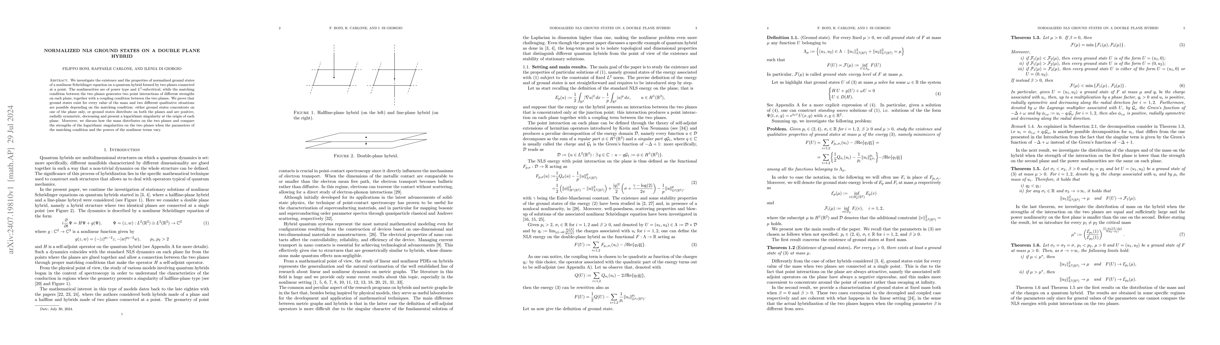 Thumbnail for Normalized NLS ground states on a double plane hybrid