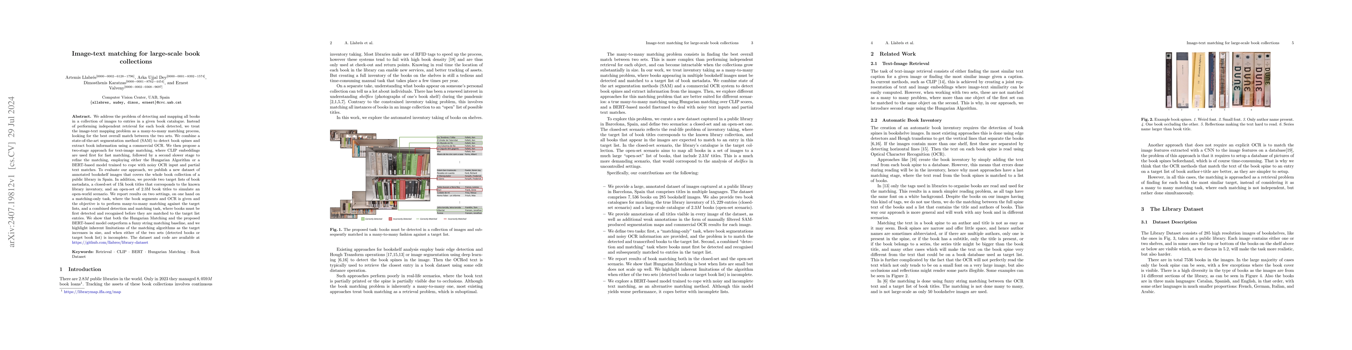 Thumbnail for Image-text matching for large-scale book collections