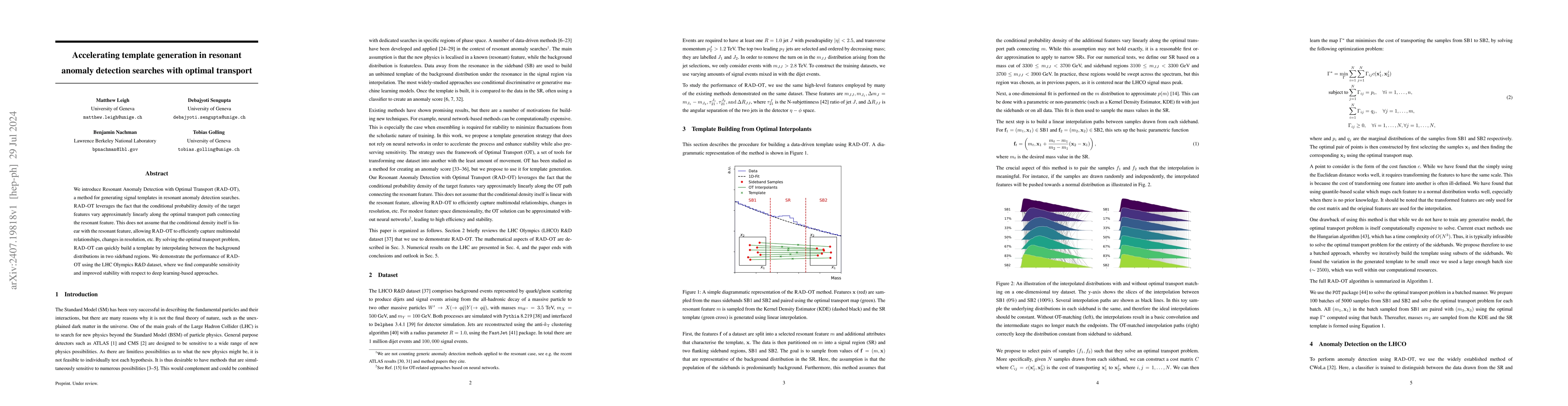 Thumbnail for Accelerating template generation in resonant anomaly detection searches
  with optimal transport