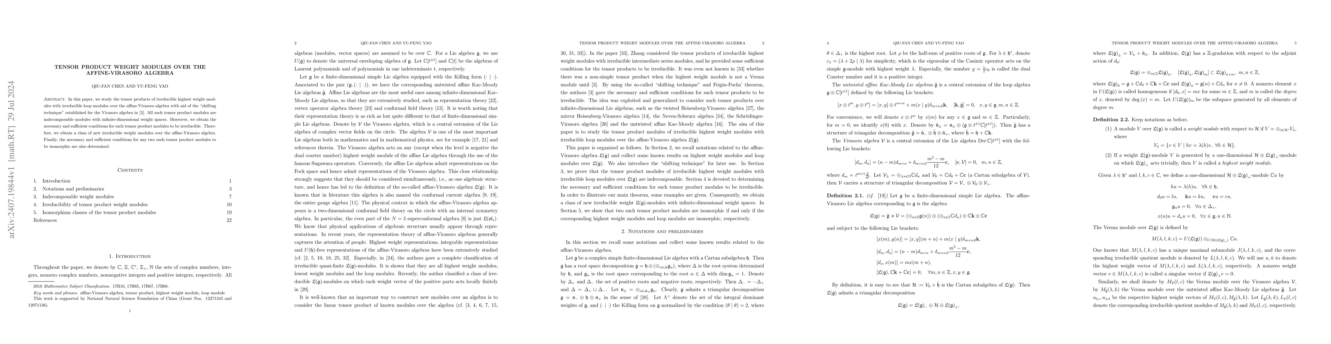 Thumbnail for Tensor product weight modules over the affine-Virasoro algebra
