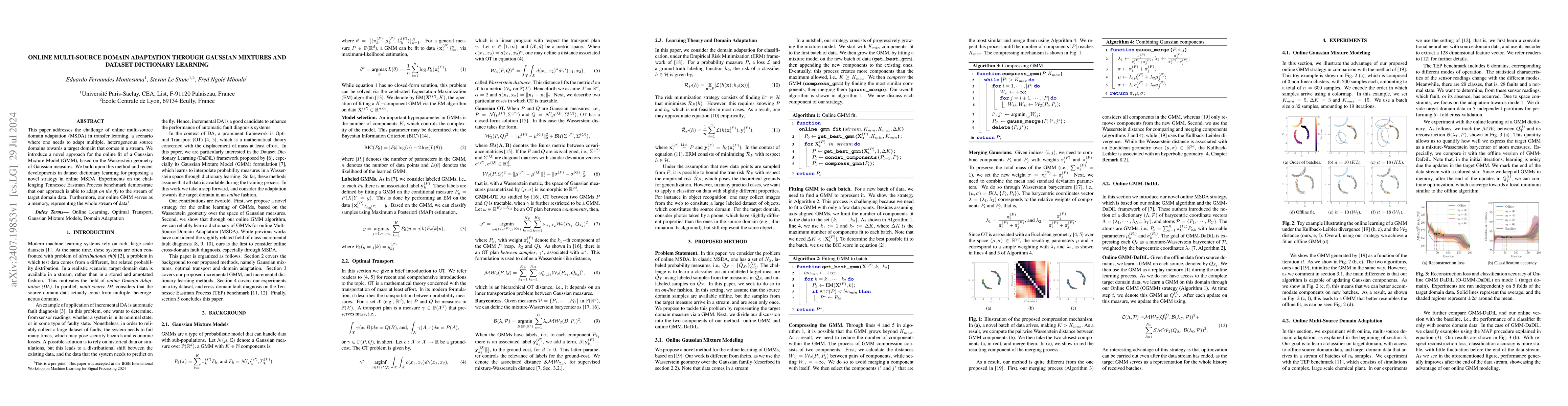 Thumbnail for Online Multi-Source Domain Adaptation through Gaussian Mixtures and
  Dataset Dictionary Learning
