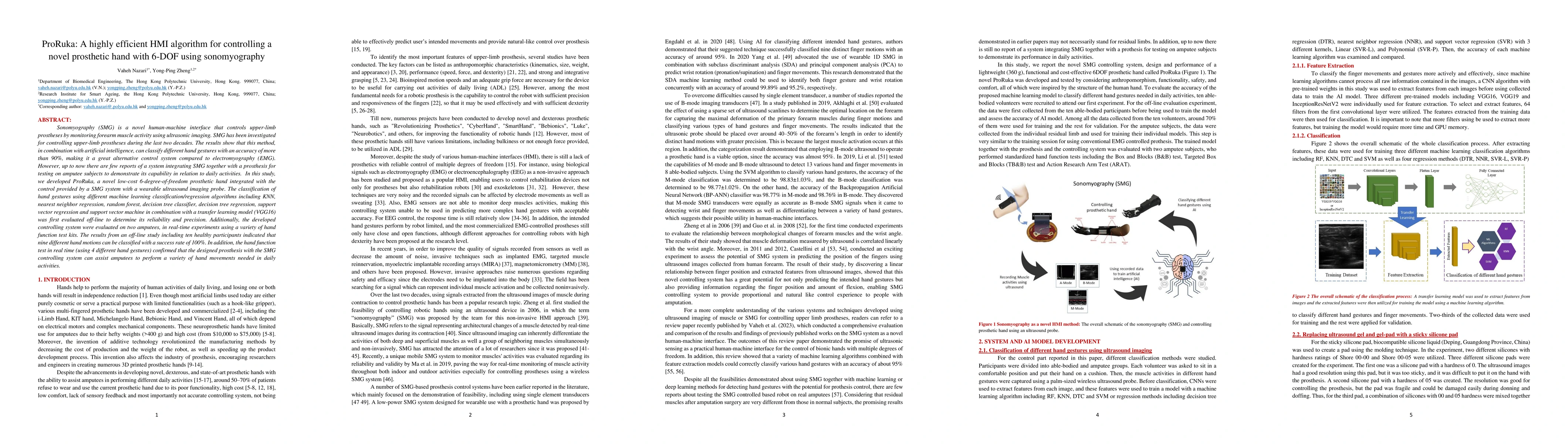 Thumbnail for ProRuka: A highly efficient HMI algorithm for controlling a novel
  prosthetic hand with 6-DOF using sonomyography
