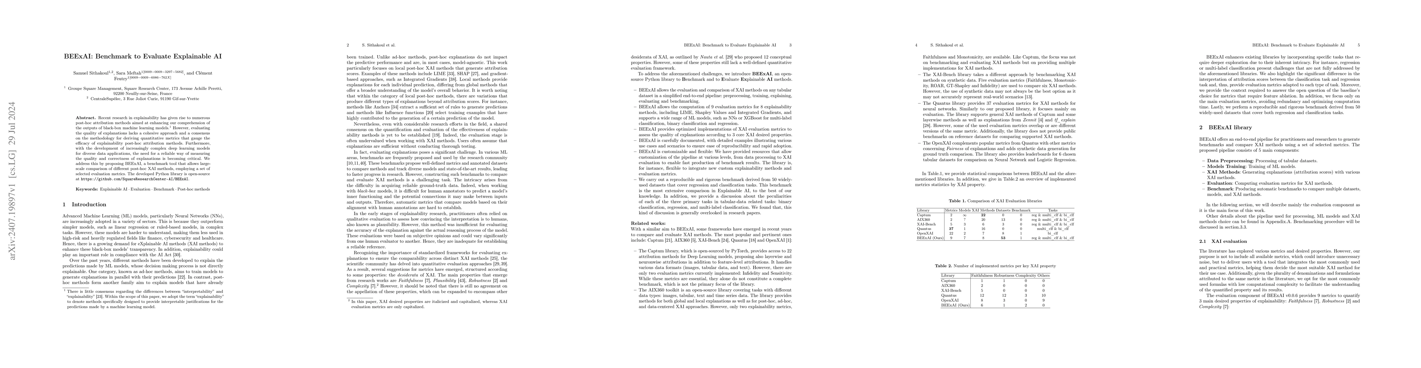 Thumbnail for BEExAI: Benchmark to Evaluate Explainable AI
