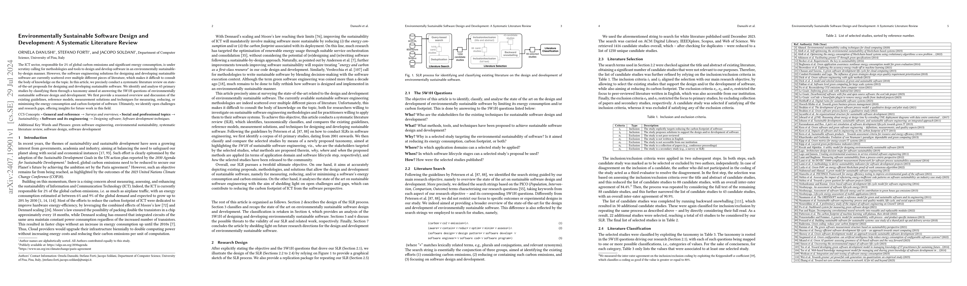 Thumbnail for Environmentally Sustainable Software Design and Development: A
  Systematic Literature Review