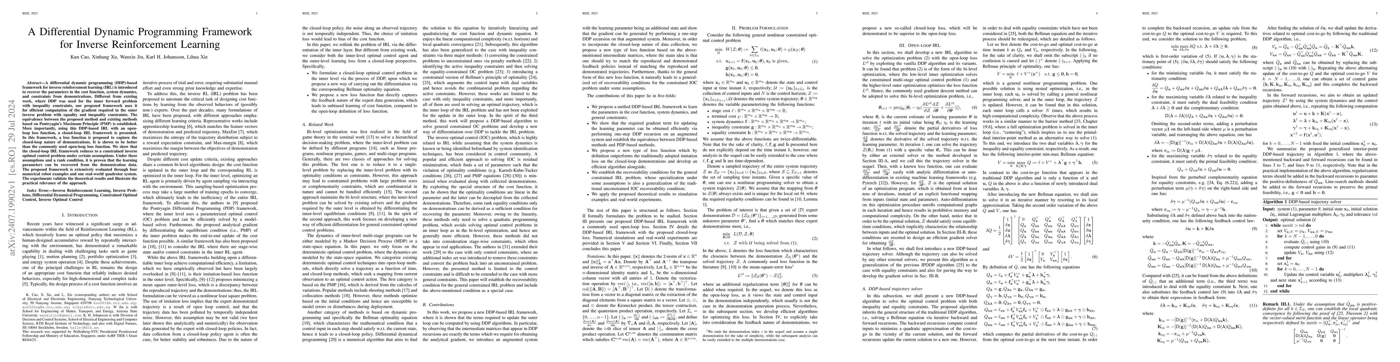 Thumbnail for A Differential Dynamic Programming Framework for Inverse Reinforcement
  Learning
