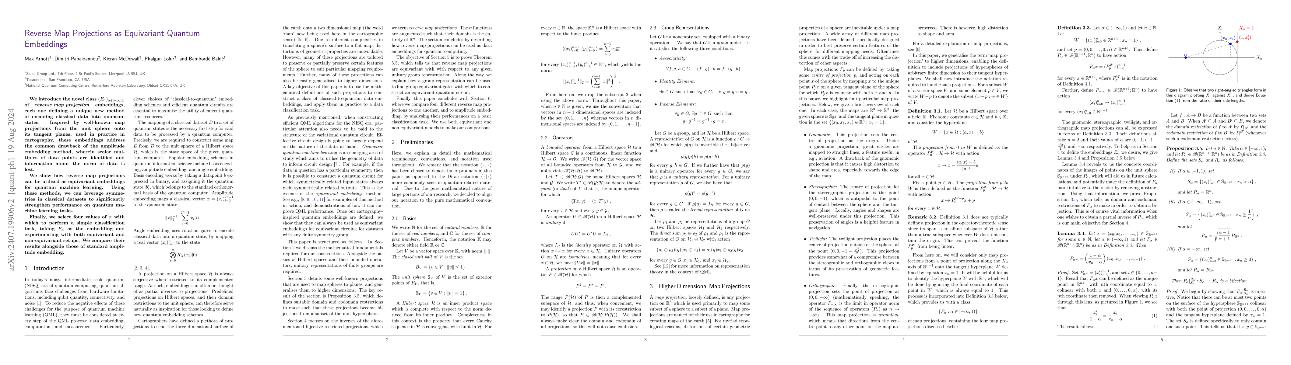 Thumbnail for Reverse Map Projections as Equivariant Quantum Embeddings