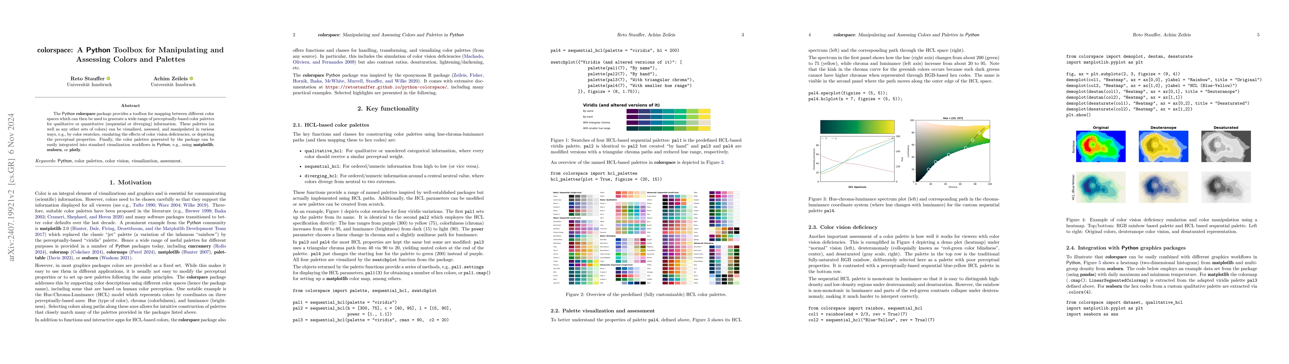 Thumbnail for colorspace: A Python Toolbox for Manipulating and Assessing Colors and
  Palettes