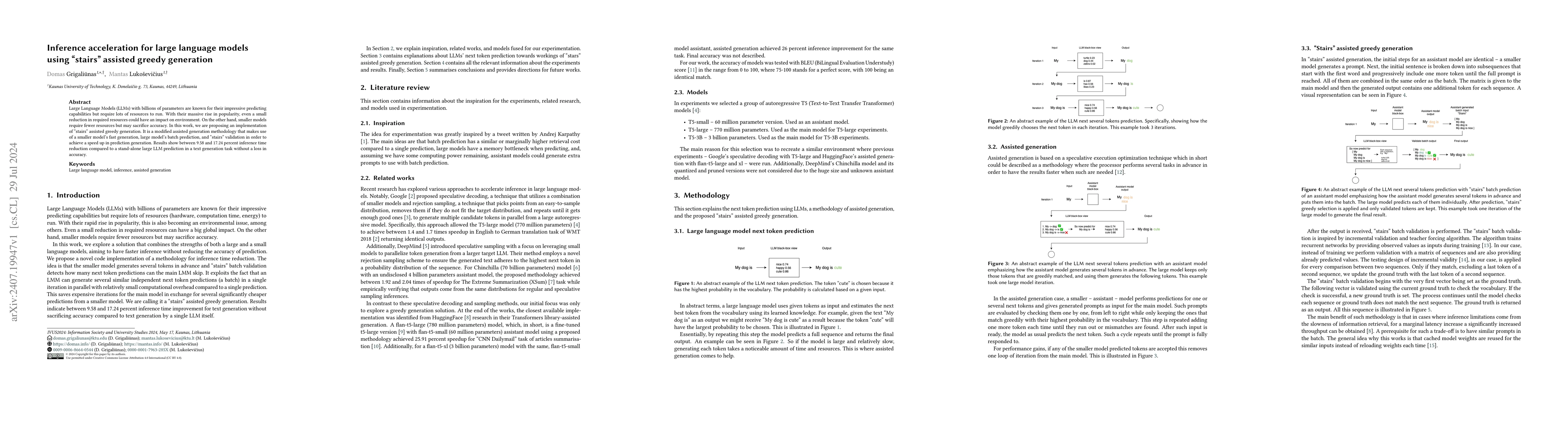 Thumbnail for Inference acceleration for large language models using "stairs" assisted
  greedy generation
