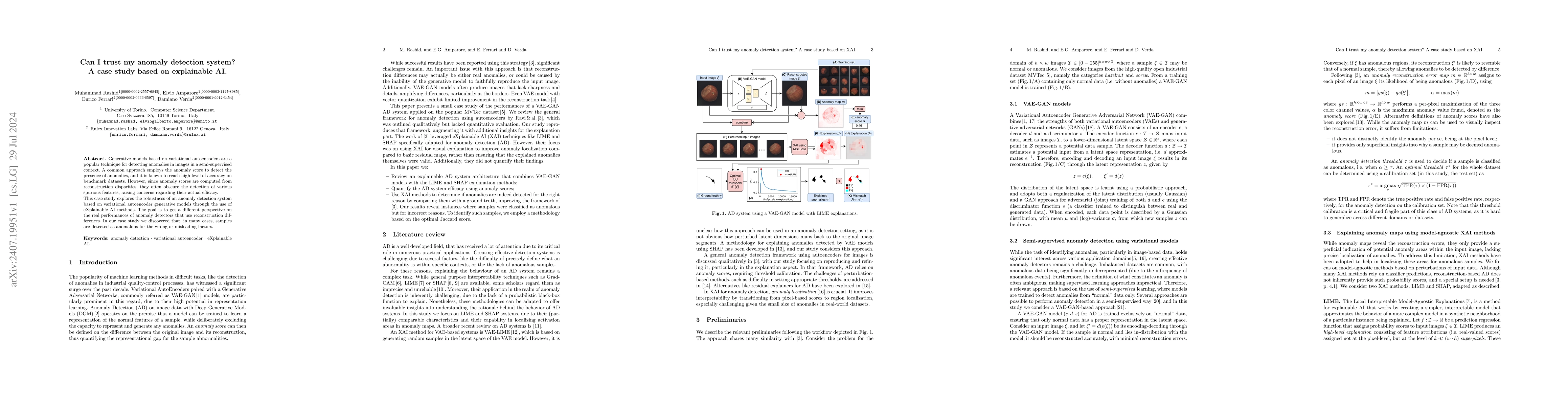 Thumbnail for Can I trust my anomaly detection system? A case study based on
  explainable AI