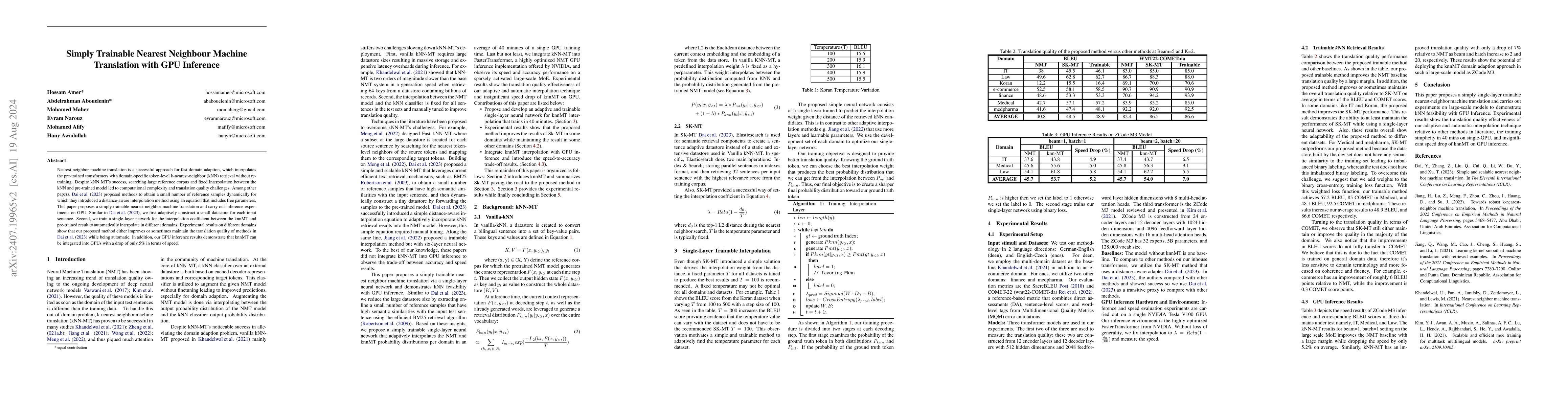 Thumbnail for Simply Trainable Nearest Neighbour Machine Translation with GPU
  Inference