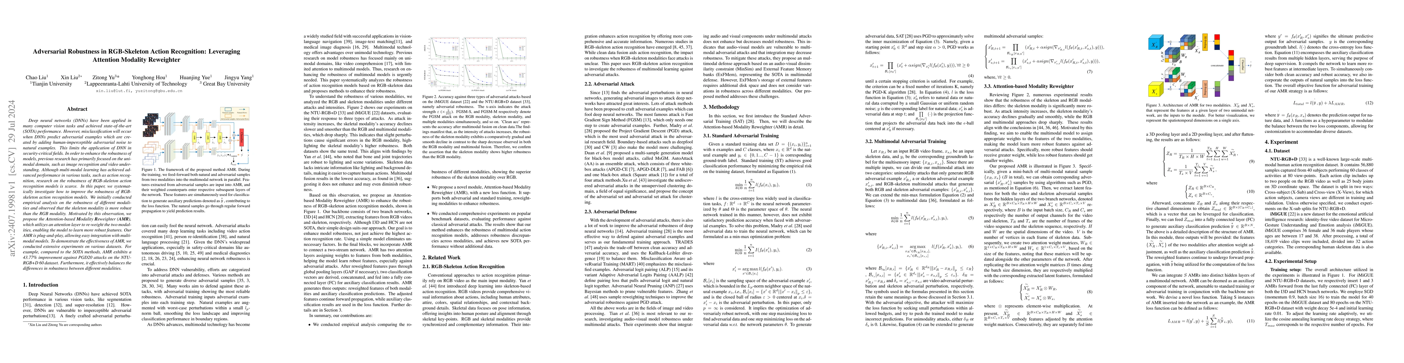 Thumbnail for Adversarial Robustness in RGB-Skeleton Action Recognition: Leveraging
  Attention Modality Reweighter