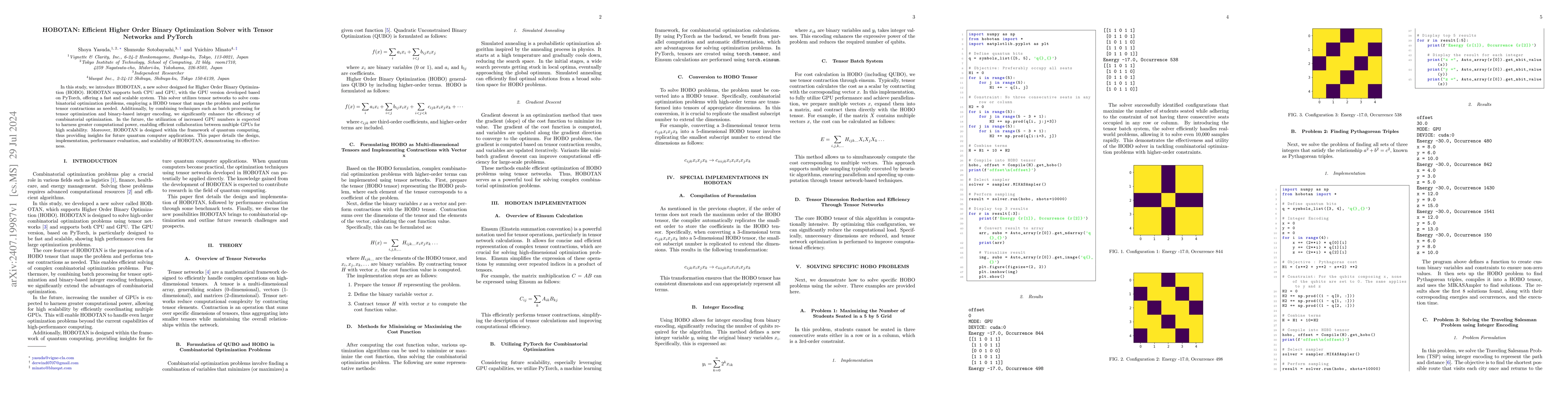 Thumbnail for HOBOTAN: Efficient Higher Order Binary Optimization Solver with Tensor
  Networks and PyTorch