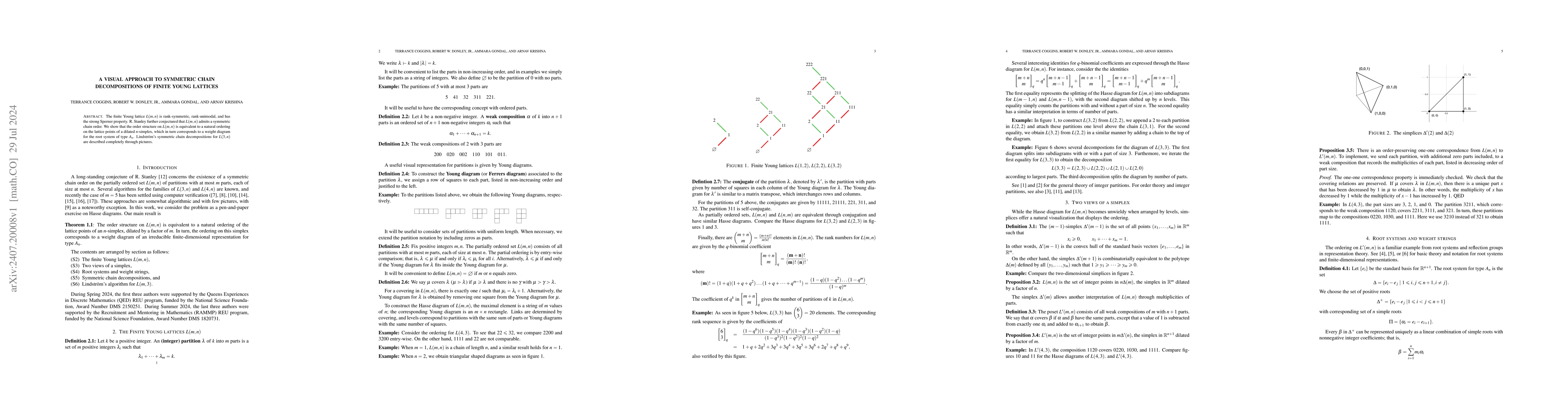 Thumbnail for A visual approach to symmetric chain decompositions of finite Young
  lattices