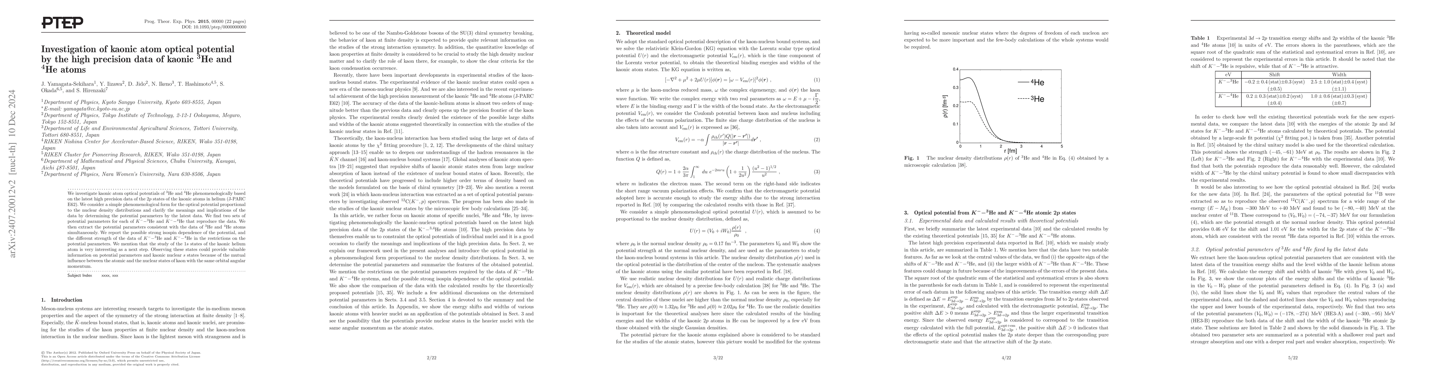 Thumbnail for Investigation of kaonic atom optical potential by the high precision
  data of kaonic $^3$He and $^4$He atoms